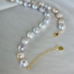 Halskde GERTRUD pearl forgyldt slv