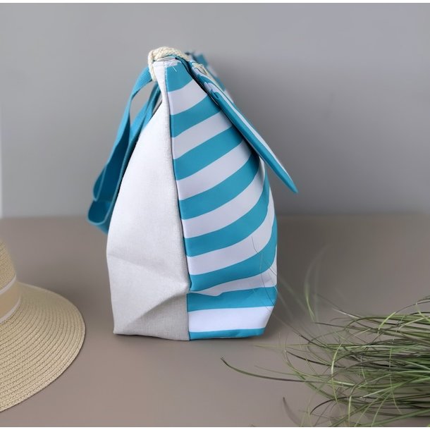 Strandtaske maritim strib