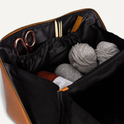 Cleo XL strikketaske skind