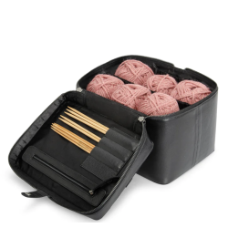 Lexi strikketaske / toilettaske skind