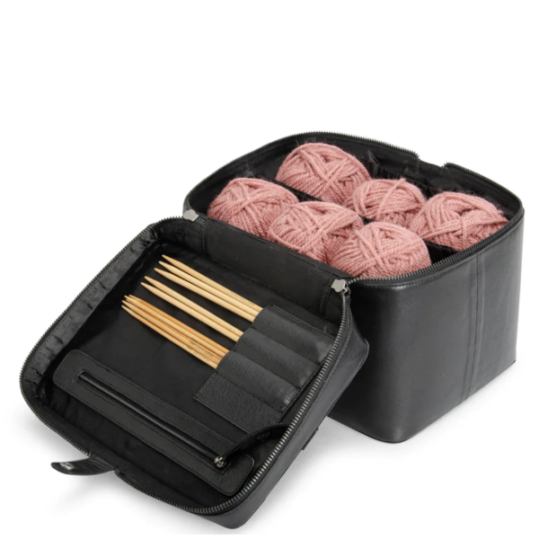 Lexi strikketaske / toilettaske skind