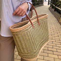 Stor shopper med l�der h�ndtag