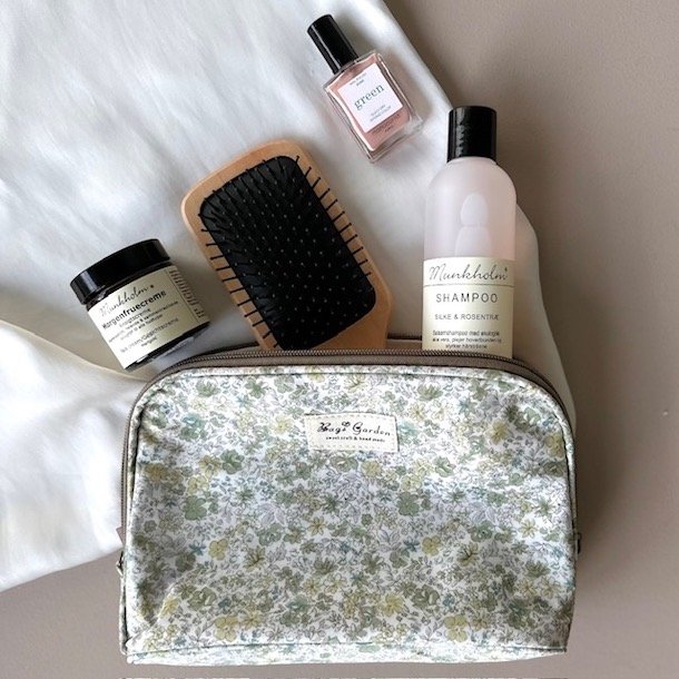 Toilettaske stor flora