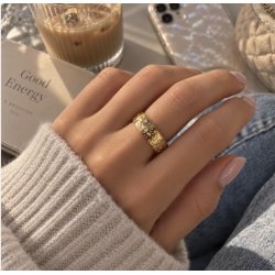 Fingerring CLAIRE stardust - Vandfast 18kt. Forgyldt 