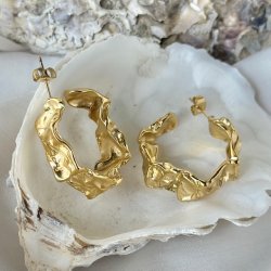 restik creoler FLOW BIG vandfast 18kt. forgyldt 