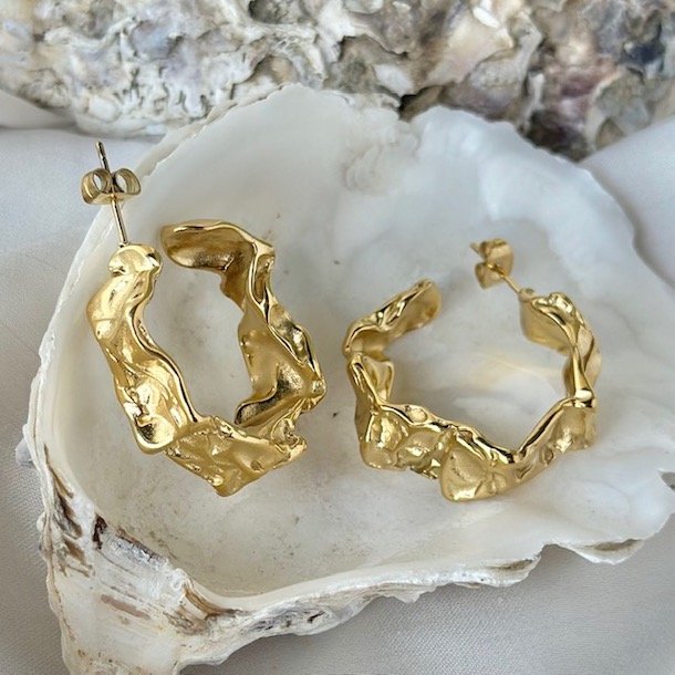 restik creoler FLOW BIG vandfast 18kt. forgyldt 