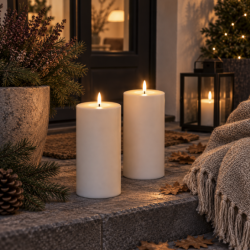 Udend�rs bloklys LED m/timer - s�t med 2 / 20 cm