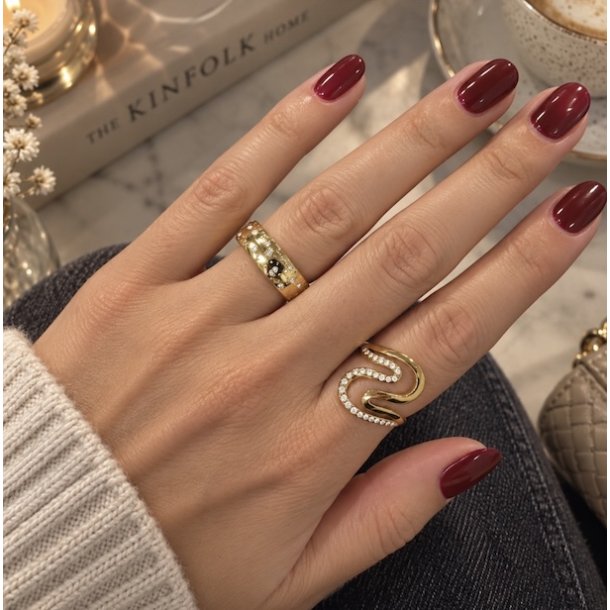 Fingerring CLAIRE stardust - Vandfast 18kt. Forgyldt 