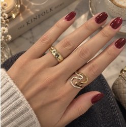 Fingerring CLAIRE WAVY 18 K. PVD guld belagt