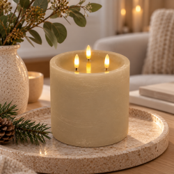 LED Bloklys med 3 v�ger �15 x 15 cm med fjernbetjening
