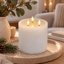 LED Bloklys med 3 v�ger �15 x 15 cm med fjernbetjening