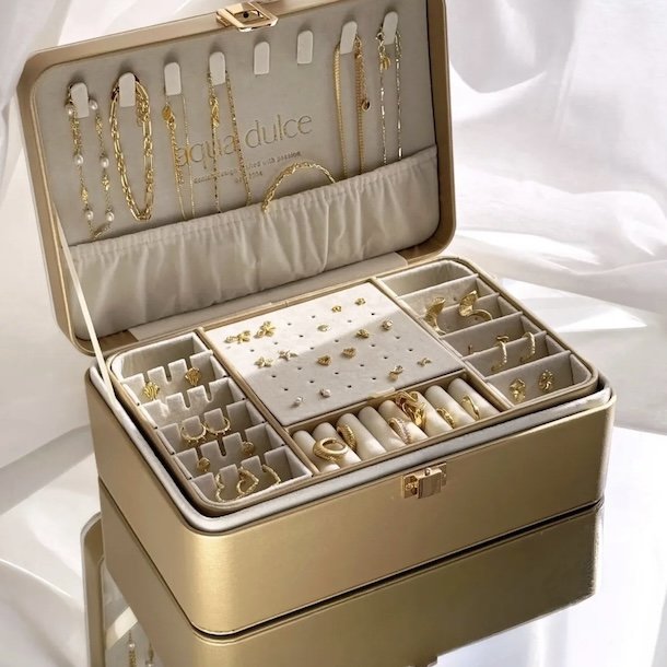 Stort smykkeskrin guld - Aqua Dulce limited edition