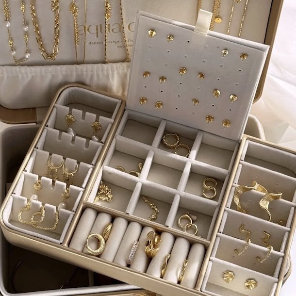 Stort smykkeskrin guld - Aqua Dulce limited edition