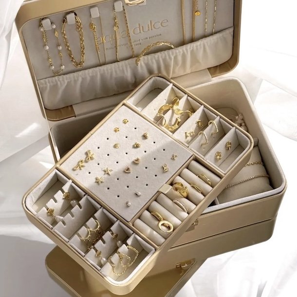 Stort smykkeskrin guld - Aqua Dulce limited edition