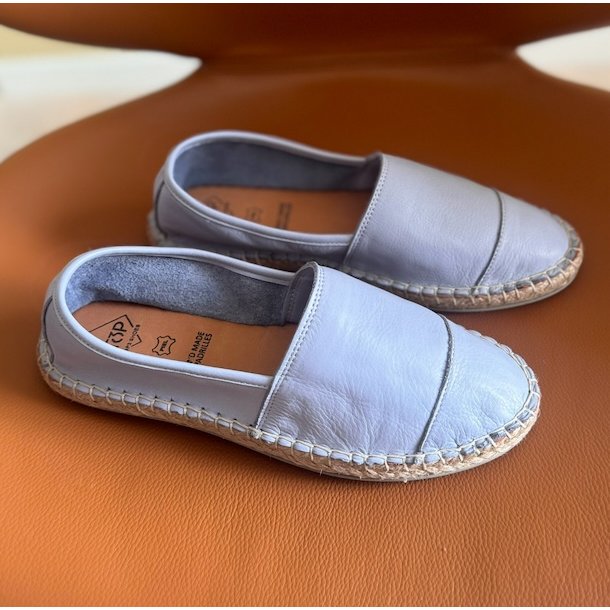 Espadrillos soft med bast skind aqua str. 36-42