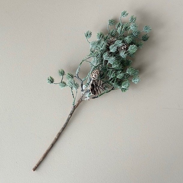 Ceder gren m/sne og kogler H38cm 