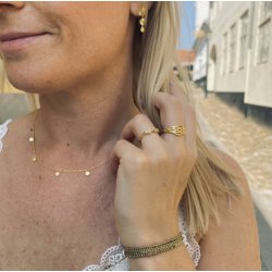 Hndvvet armbnd med perler-  pearl line BT 40