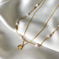 Halskde JASMIN Forgyldt Slv