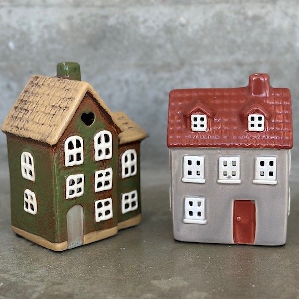 Hus til fyrfadslys Keramik