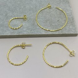 Hoops DIAMOND CUT 15 mm Forgyldt slv