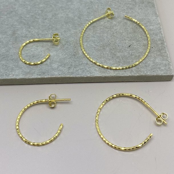 Hoops DIAMOND CUT 15 mm Forgyldt slv