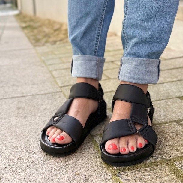 Sandal MY SUMMER DAYS sort stof/ skind str. 36-41