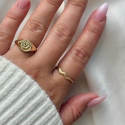 Fingerring shelly justerbar forgyldt slv