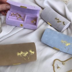 Lille smykkeskrin lysebl velour