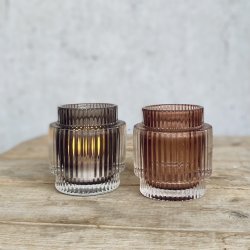 Glas fyrfadsstage H9,5 9,5 Cm