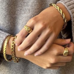 Armb�nd SWIRL Vandfaste 18 karat forgyldt