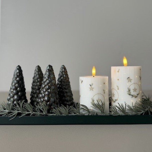 Juletr keramik grn H 13,5 cm