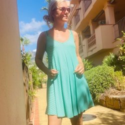 Strandkjole strib viskose