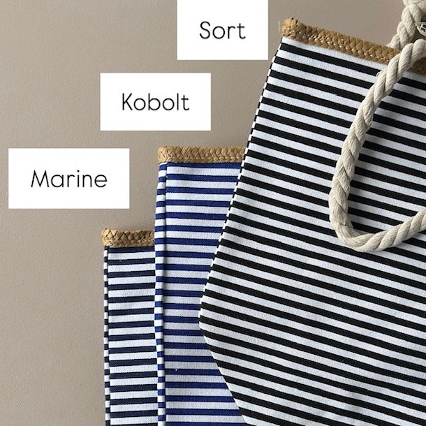 Strandtaske marine strib