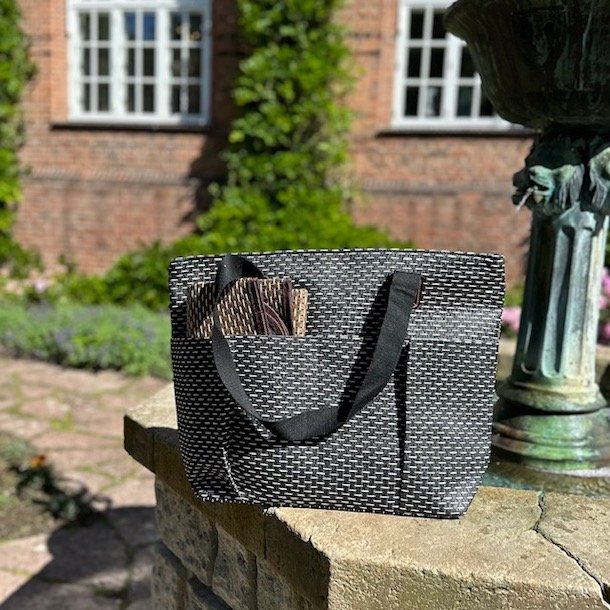 Shopper med siddeunderlag