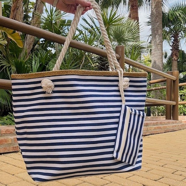 Strandtaske marine strib