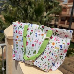 Strandtaske blomst med pung