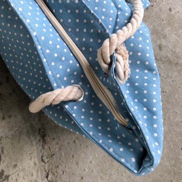 Strandtaske prikket canvas