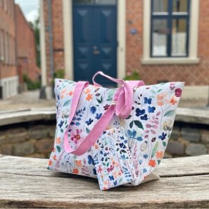 Strandtaske blomst med pung