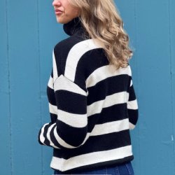 Strikbluse high neck zipped S-XL