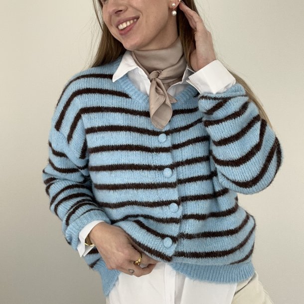 Stribet Strik Cardigan ONE SIZE