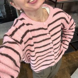 Stribet Strik Cardigan ONE SIZE