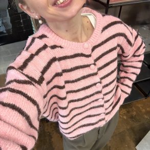 Stribet Strik Cardigan ONE SIZE