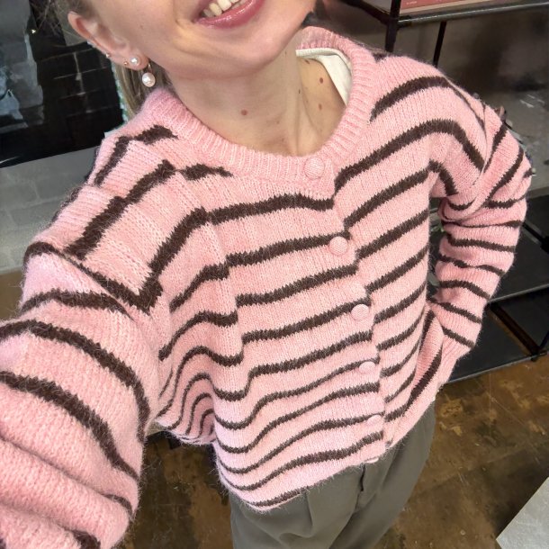 Stribet Strik Cardigan ONE SIZE