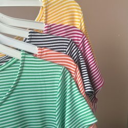 Strand kjole klassisk strib med rme