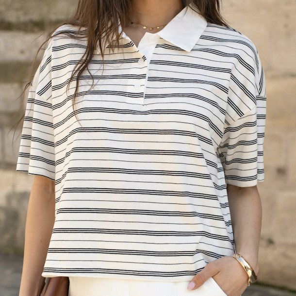 Polo stribet bomuld str. S-L