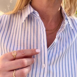 Skjorte i strib - S-XL