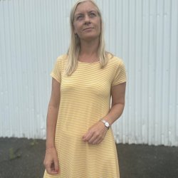 Strand kjole klassisk strib med rme