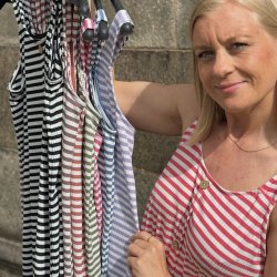Sommer kjole Fiona strib - str M-XXL viskose