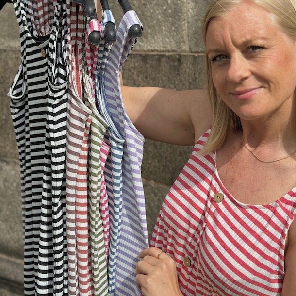 Sommer kjole Fiona strib - str M-XXL viskose