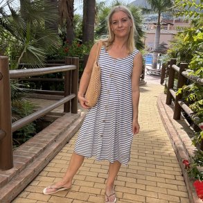 Sommer kjole Fiona strib - str M-XXL viskose